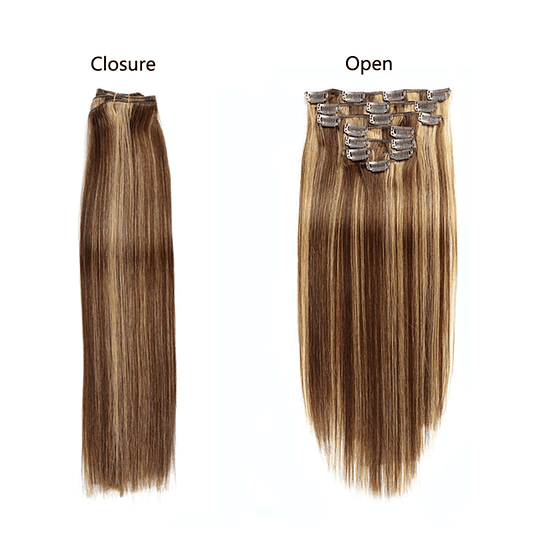 Extensões de Cabelo liso com grampo de 1 peça