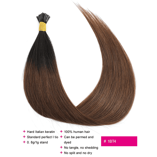 50 extensões de cabelo humano longo e liso