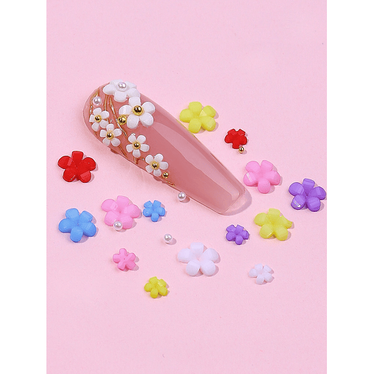 1 caixa de decoração de unhas em forma de flor