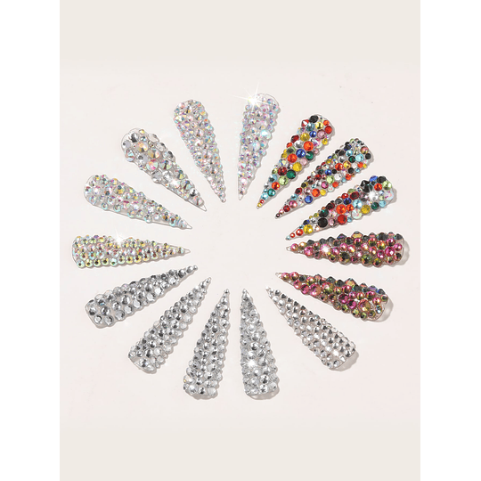 1 caixa de decoração de unhas de strass