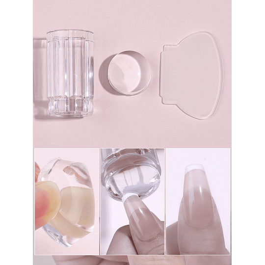 Kit de raspador diy para estampagem de esmalte de silicone para unhas artísticas, ferramenta de manicure com raspador