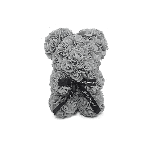 1peça Rosa artificial em forma de urso com decoração em arco, urso rosa com flores de espuma artificial urso feito de rosas para dia dos namorados, dia das mães, aniversário, prese...