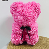 1peça Rosa artificial em forma de urso com decoração em arco, urso rosa com flores de espuma artificial urso feito de rosas para dia dos namorados, dia das mães, aniversário, prese...