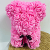 1peça Rosa artificial em forma de urso com decoração em arco, urso rosa com flores de espuma artificial urso feito de rosas para dia dos namorados, dia das mães, aniversário, prese...