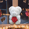 1 peça de flor artificial PE, decoração de flor simulada com design de urso para decoração de casa