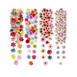 50 peças Cabeça de flor artificial Cor aleatória