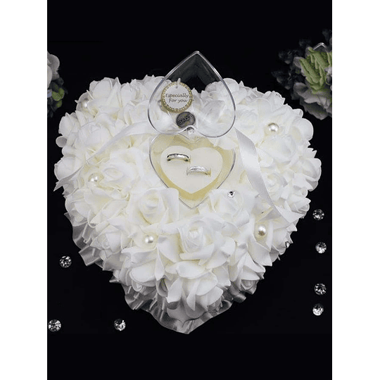 1peça Caixa de Armazenamento de Anel Decoração de flores Em forma de coração