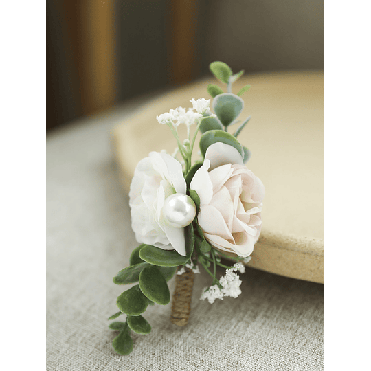 Boutonnière Pérola falsa & Decoração de flores