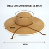 Chapéu de palha decoração de corda wide brim verão praia