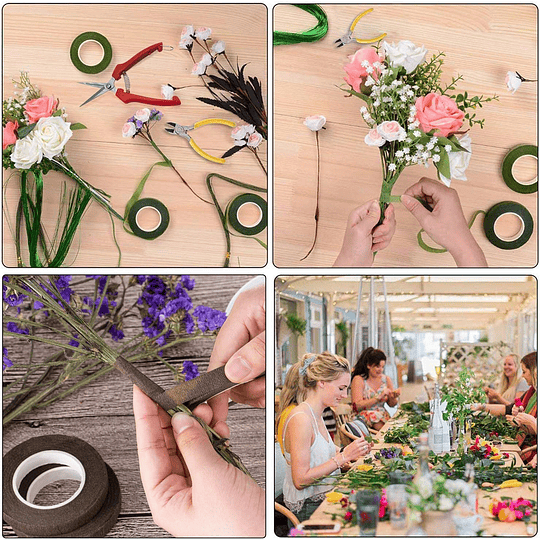 Kit de ferramenta de arranjos florais fitas florais, 5 cores floral fio, fitas florais de 5 cores e cortador de fio floral para belo arranjo de ramo
