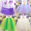 Rolo de tule de 17 unidades, 11 rolo de fita de tule roxo, banda elástica, tesoura de costura, fita métrica para mesa, cadeira, laço, saia, costura, artesanato, decoração de festa