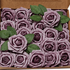 Flores rosas artificiais espuma rosa falsa para trabalhos manuais, ramos de noiva, centros de mesa, despedidas de solteira e decoração de casa (25 peças, vinho vermelho)