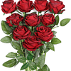 Ramo de rosas artificiais de seda (10 unidades) vermelho