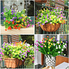 15 peças de flores artificiais, arbustos resistentes a raios UV, plantas pendentes para interiores e exteriores, para decoração de festas no jardim em casa (cores mistas)