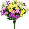 Flores artificiais para decoração, 10 ramos de flores falsas de margaridas com 5 cores, resistentes a raios UV exteriores interiores para pendurar, jardim, alpendre, janela, casame...