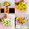 5 peças flores de margarida artificial, flores artificiais para exterior, flores artificiais margaridas de cores, para jardim, janela, decoração de mesa, varanda, sala de estar, qu...