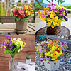 5 peças flores de margarida artificial, flores artificiais para exterior, flores artificiais margaridas de cores, para jardim, janela, decoração de mesa, varanda, sala de estar, qu...