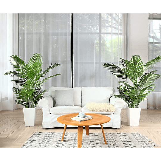 Planta de palmeira-de-areia artificial 160 cm palmeira falsa com 17 troncos, decoração moderna para interiores e exteriores, plantas em vasos para escritório em casa (2 peças)