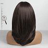 Perucas compridas castanhas para mulher, peruca sintética escalada para o dia a dia