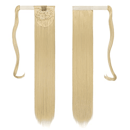 Extensões de cabelo postiças, rabo de cavalo em fibras sintéticas, cabelo liso longo 71 cm/61 cm, 150 g/125 g 613# Rubio 
