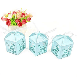 50 x caixas de presente papel branco para casamento favorece doces bombons doces confetti, decorações para casamento noivado aniversário festa casamento banquete casamento Azul