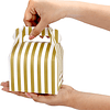 Caixas para presente branco e dourado para festas (embalagem de 36) 16 x 11,5 x 9 cm - caixas para doces desenhos de linhas e bolinhas para aniversários, alimentos, chá de bebé e c...
