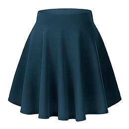 Saia feminina elástica plissada básica multifuncional saia curta Azul Marino