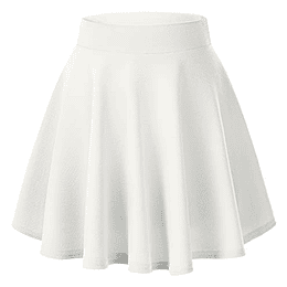 Saia feminina elástica plissada básica multifuncional saia curta Blanco