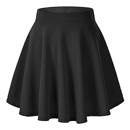 Saia feminina elástica plissada básica multifuncional saia curta Negro