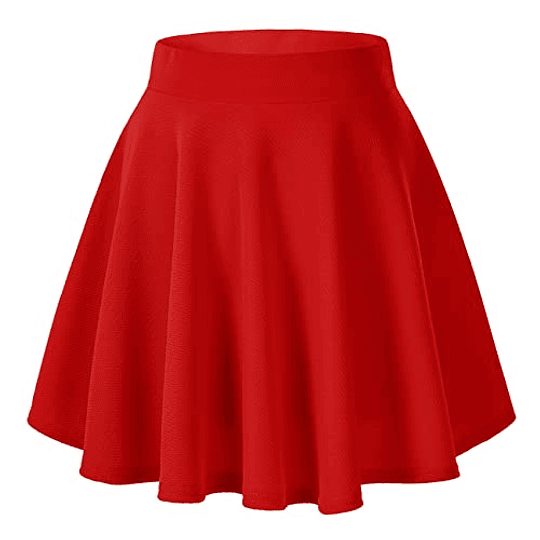 Saia feminina elástica plissada básica multifuncional saia curta Rojo