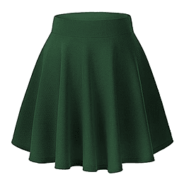 Saia feminina elástica plissada básica multifuncional saia curta Verde Oscuro