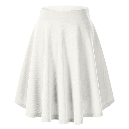 Saia feminina elástica plissada básica multifuncional saia curta Blanco-larga