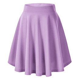 Saia feminina elástica plissada básica multifuncional saia curta Lilac-larga