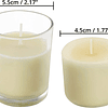 Velas em copo de vidro (embalagem de 48), velas brancas votivas sem aroma, funcionamento de 12 horas, suporte de velas de cera transparente vertida à mão, para casamentos, SPA, cas...