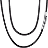Colar cordão couro homem mulher com fecho de metal aço inoxidável 316 L corrente corda 2 m M/3 mm largura 40-75 cm corrente de couro para pendentes