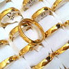 36 pcs/lot alta largura polida 4mm 6mm 8mm anéis de aço inoxidável liso para homem mulher simples placa de ouro jóias de casamento
