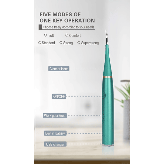 Elétrica dental calculus removedor dispositivo de limpeza dental dentes mais limpo clareamento do dente irrigador remover tártaro scaler verde