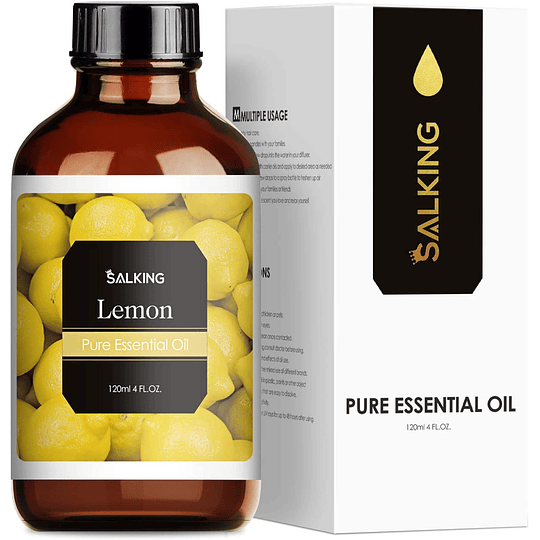 Óleo essencial de limão 120 ml, óleos essenciais 100% puro e natural para humidificador, óleos essenciais naturais óleo perfumado de limão, presentes originais para mulher