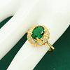 Novidade, conjunto de joias cor dourada para mulher, zircônia verde, pulseira, brinco, clipe, colar, pingente, presente, 4 peças