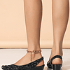 Sapatos texturizado cunha veludo