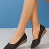 Sapatos mulher de cunha de quadra ponta do pé cunha glitter para exterior