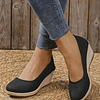 Minimalista Sapatos mulher de corte de cunha elegante linho Sapatos plataforma