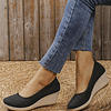 Minimalista Sapatos mulher de corte de cunha elegante linho Sapatos plataforma