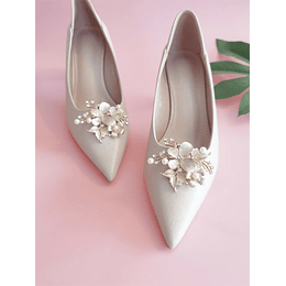 2peças Decoração de sapatos Pérola falsa Decoração de flores