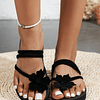 Strappy Apliques Simples Chinelos para mulheres