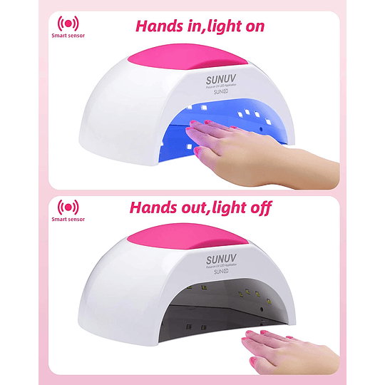 Candeeiro secador de unhas, SUNUV profissional LED UV lâmpada unhas de gel, cura luz em 4 modos para o tempo 10s, 30s, 60s e 90s