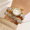 1peça decoração de strass Relógio de quartzo 1peça Bracelete
