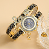 1peça decoração de strass Relógio de quartzo 1peça Bracelete