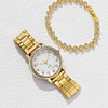 1peça Decoração de strass Relógio de quartzo & 1peça Bracelete