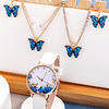 1peça estampas borboleta Relógio dial quartz & 4peças Conjunto de joias